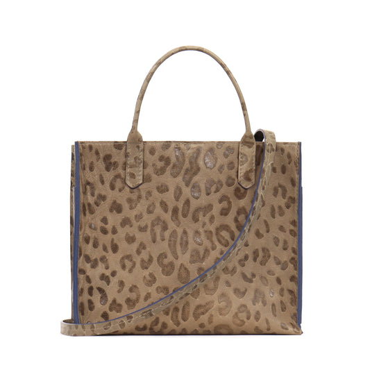 MINI HARBOR TOTE MUSHROOM EMBOSSED LEOPARD