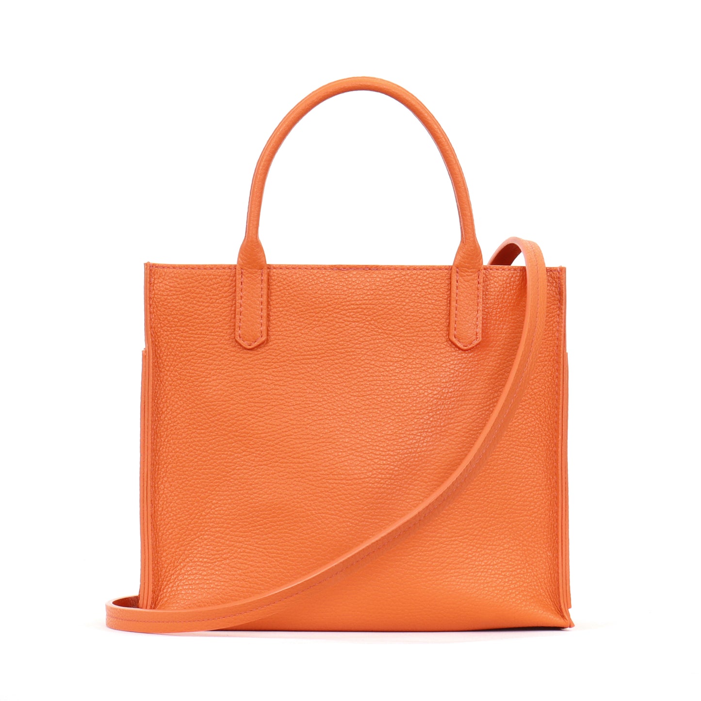 MINI HARBOR TOTE TANGERINE PEBBLED CALF