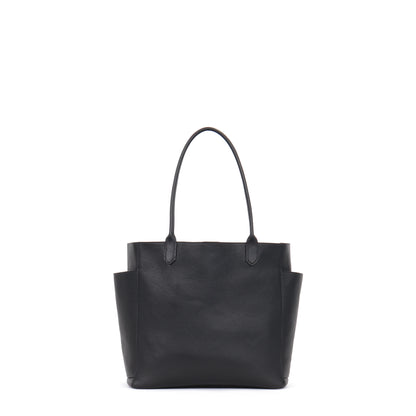 SLOUCHY POCKET TOTE BLACK PEBBLED CALF