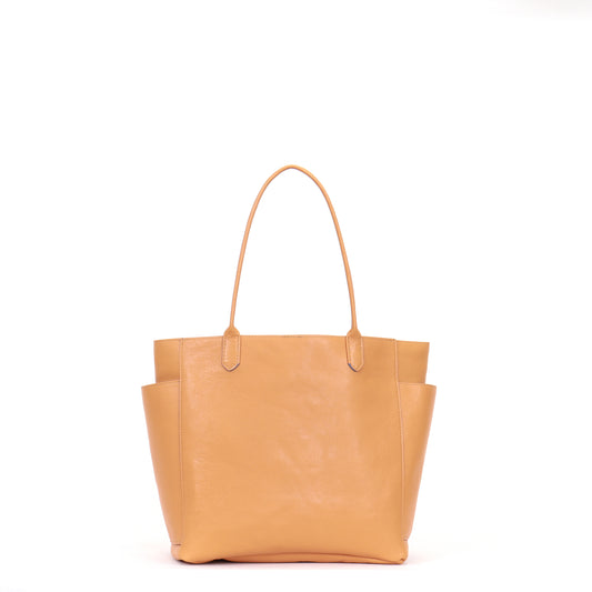 SLOUCHY POCKET TOTE BUTTERSCOTCH ITALIAN LAMB