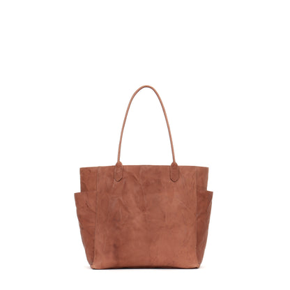 SLOUCHY POCKET TOTE RUSSET RUMPLED SHEEPSKIN