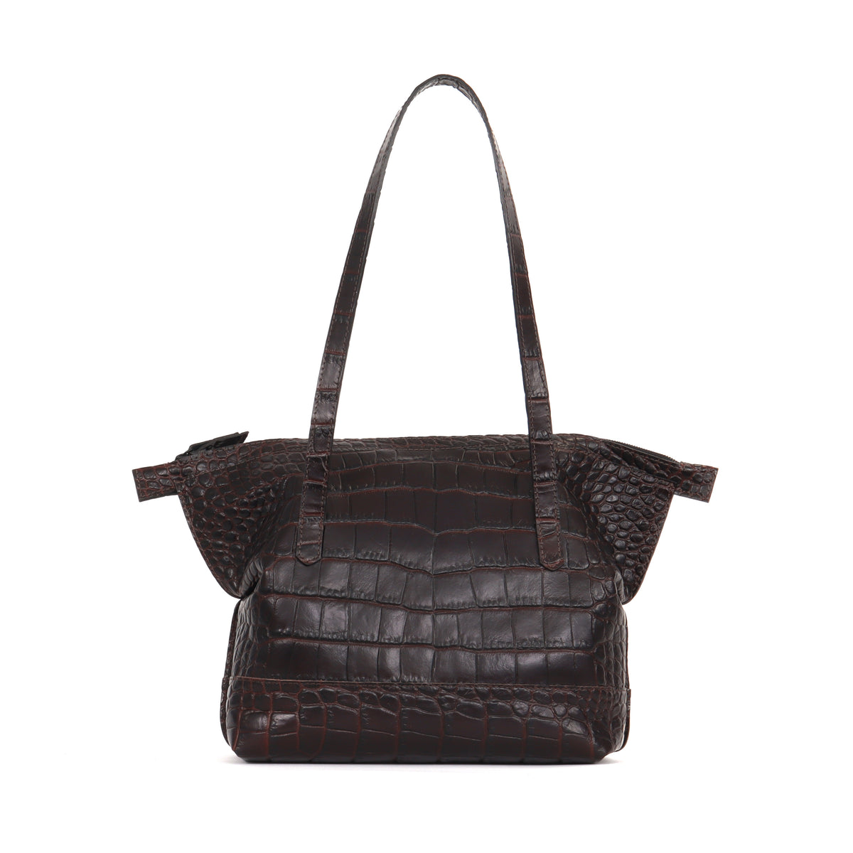SMALL BELLO BAG ESPRESSO EMBOSSED GATOR