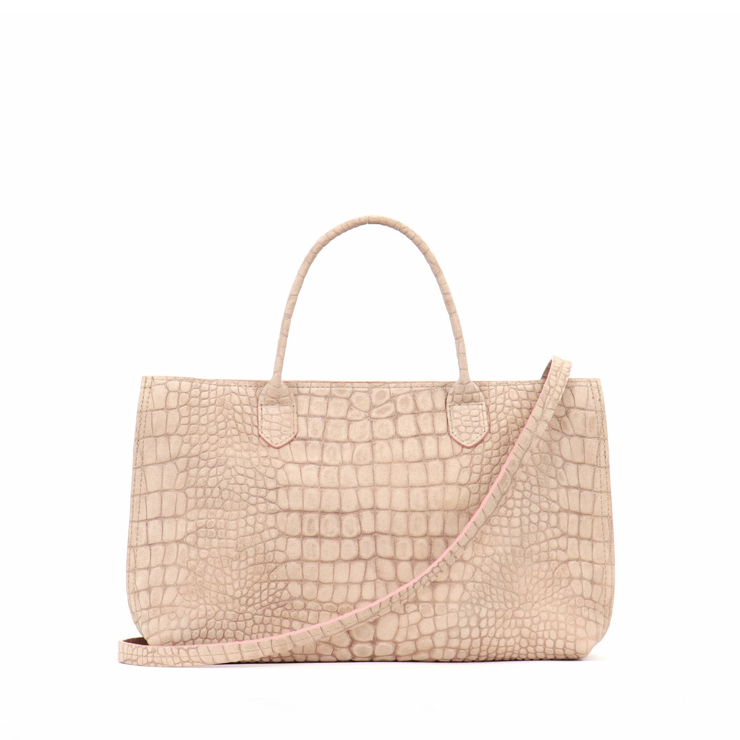 SMALL DAYBAG BUFF SUEDED CROCO