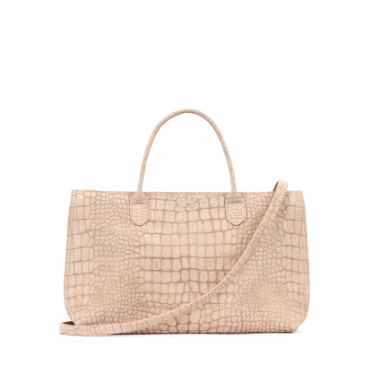 SMALL DAYBAG BUFF SUEDED CROCO