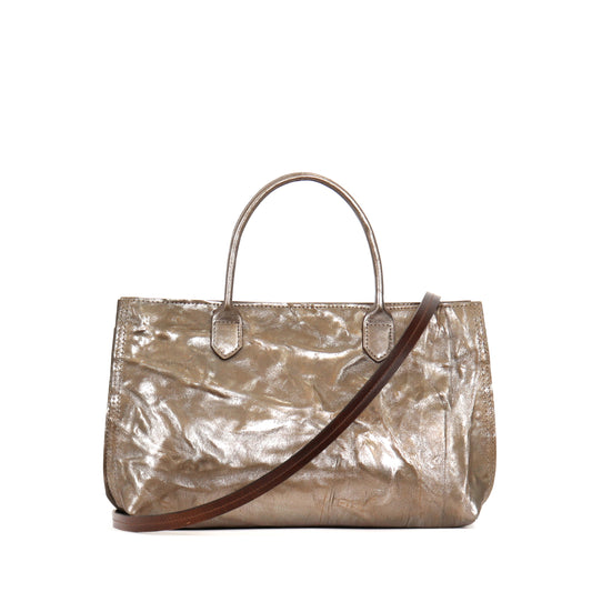 SMALL DAYBAG LIQUID METAL SHEEPSKIN