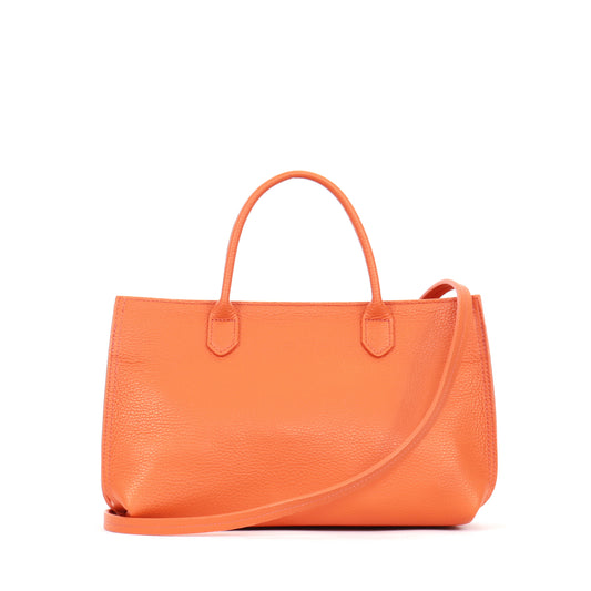 SMALL DAYBAG TANGERINE PEBBLED CALF