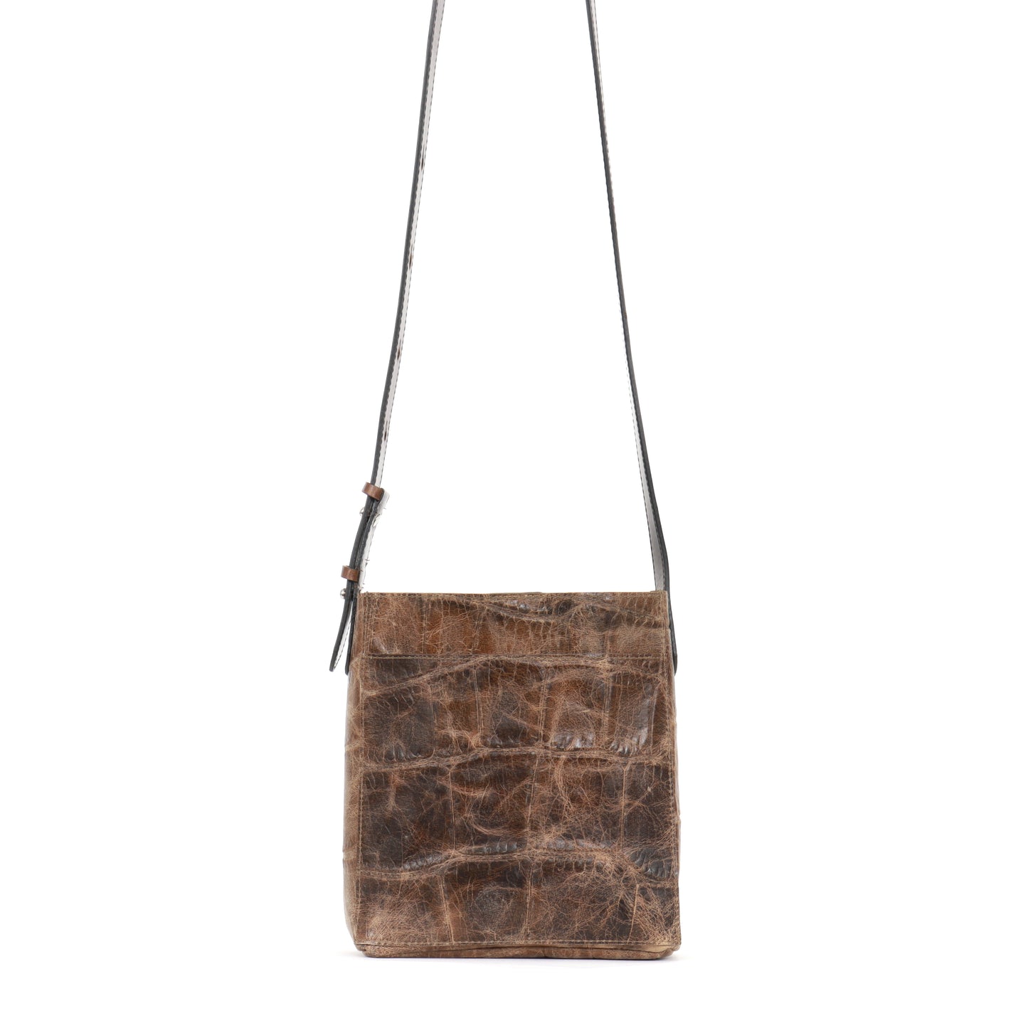 SMALL FRONT POCKET MESSENGER UMBER EMBOSSED JUMBO GATOR