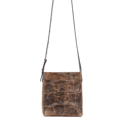 SMALL FRONT POCKET MESSENGER UMBER EMBOSSED JUMBO GATOR