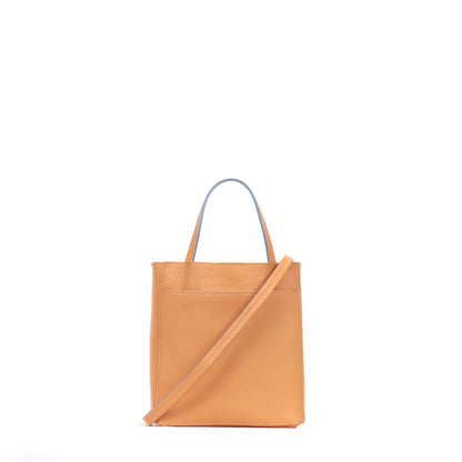 SMALL FRONT POCKET TOTE BUTTERSCOTCH ITALIAN LAMB