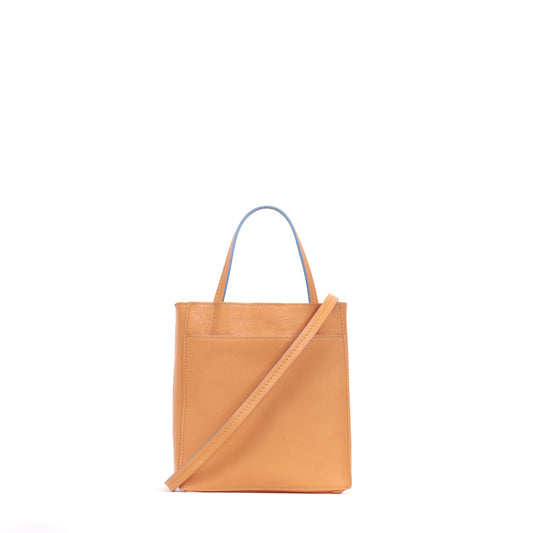 SMALL FRONT POCKET TOTE BUTTERSCOTCH ITALIAN LAMB