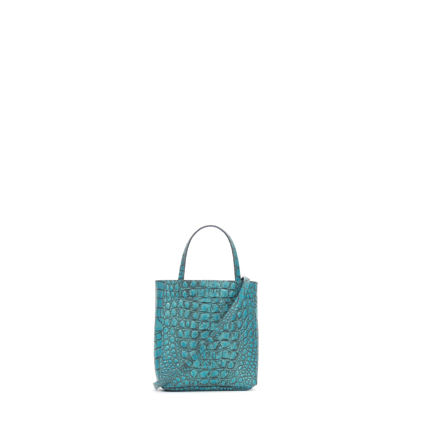 SMALL FRONT POCKET TOTE FOUNTAIN EMBOSSED CROC