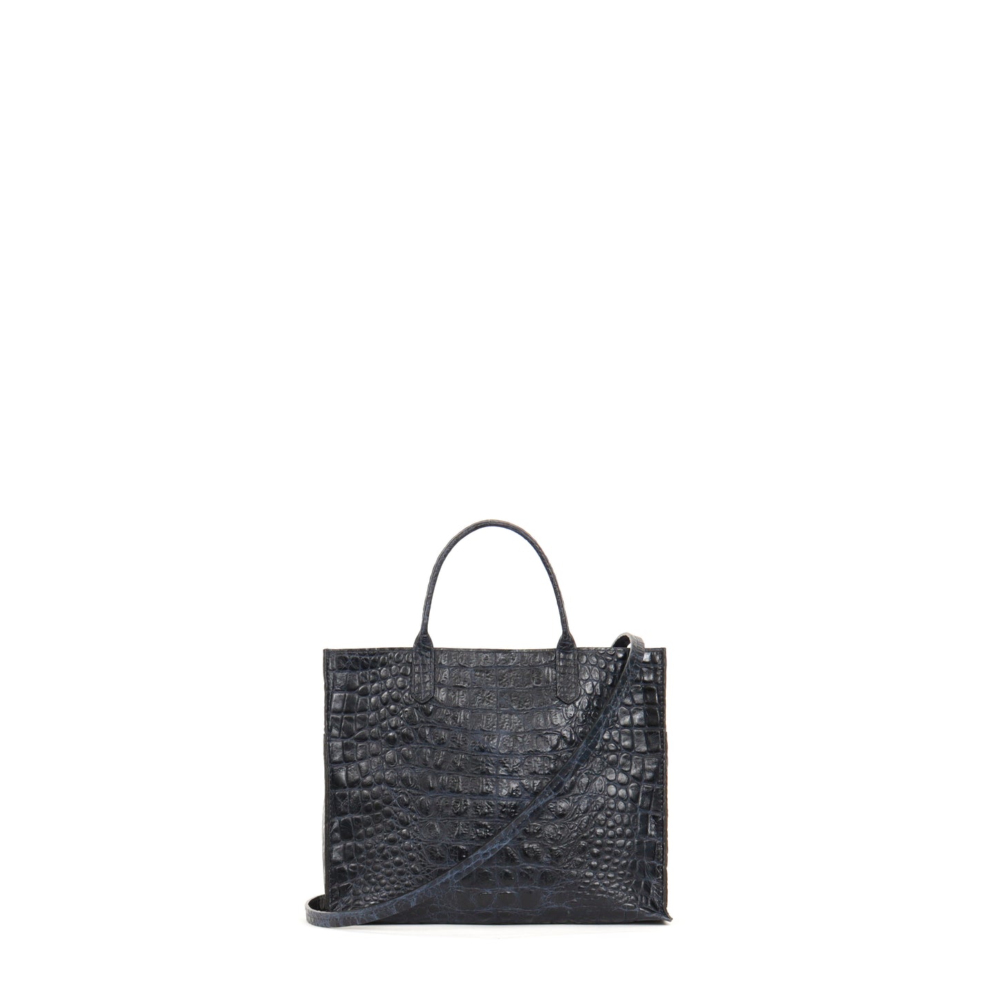 SMALL HARBOR TOTE DARK NAVY EMBOSSED CROC