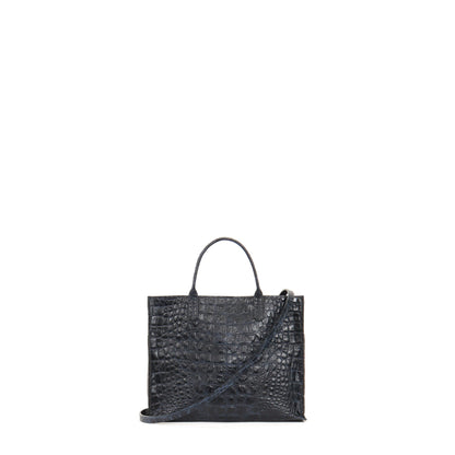 SMALL HARBOR TOTE DARK NAVY EMBOSSED CROC
