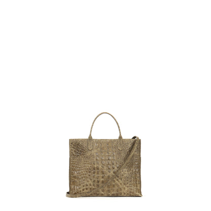 SMALL HARBOR TOTE VERDE EMBOSSED CROC