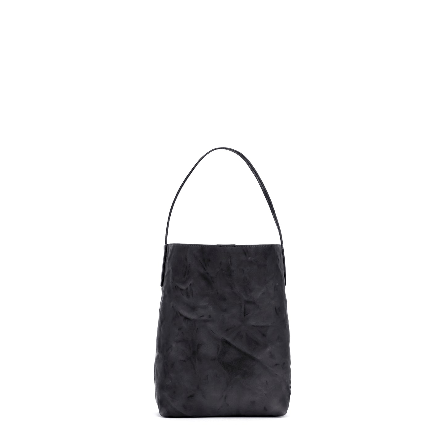 SMALL HOBO BLACK RUMPLED SHEEPSKIN
