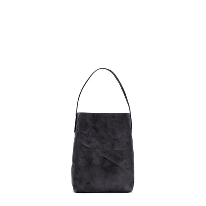 SMALL HOBO BLACK RUMPLED SHEEPSKIN
