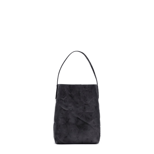 SMALL HOBO BLACK RUMPLED SHEEPSKIN