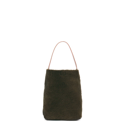 SMALL HOBO TOBACCO CURLY SHEARLING