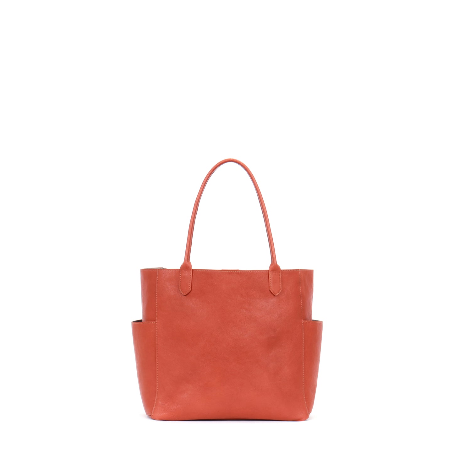 SMALL SLOUCHY POCKET TOTE TERRACOTTA ITALIAN LAMB