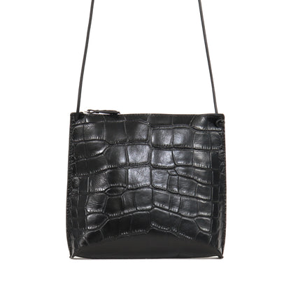 STRAPPY POUCH BLACK EMBOSSED GATOR