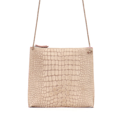 STRAPPY POUCH BUFF SUEDED CROCO