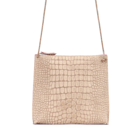 STRAPPY POUCH BUFF SUEDED CROCO