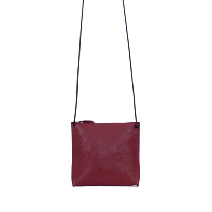 STRAPPY POUCH BURGUNDY PEBBLED CALF