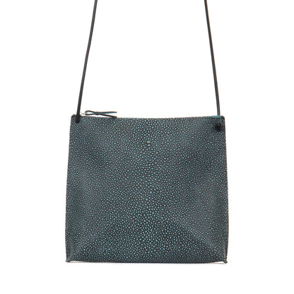 STRAPPY POUCH DENIM SHAGREEN