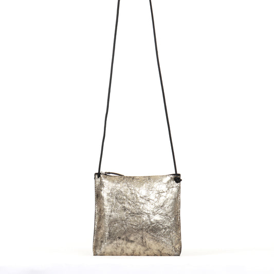 STRAPPY POUCH DISTRESSED PEWTER