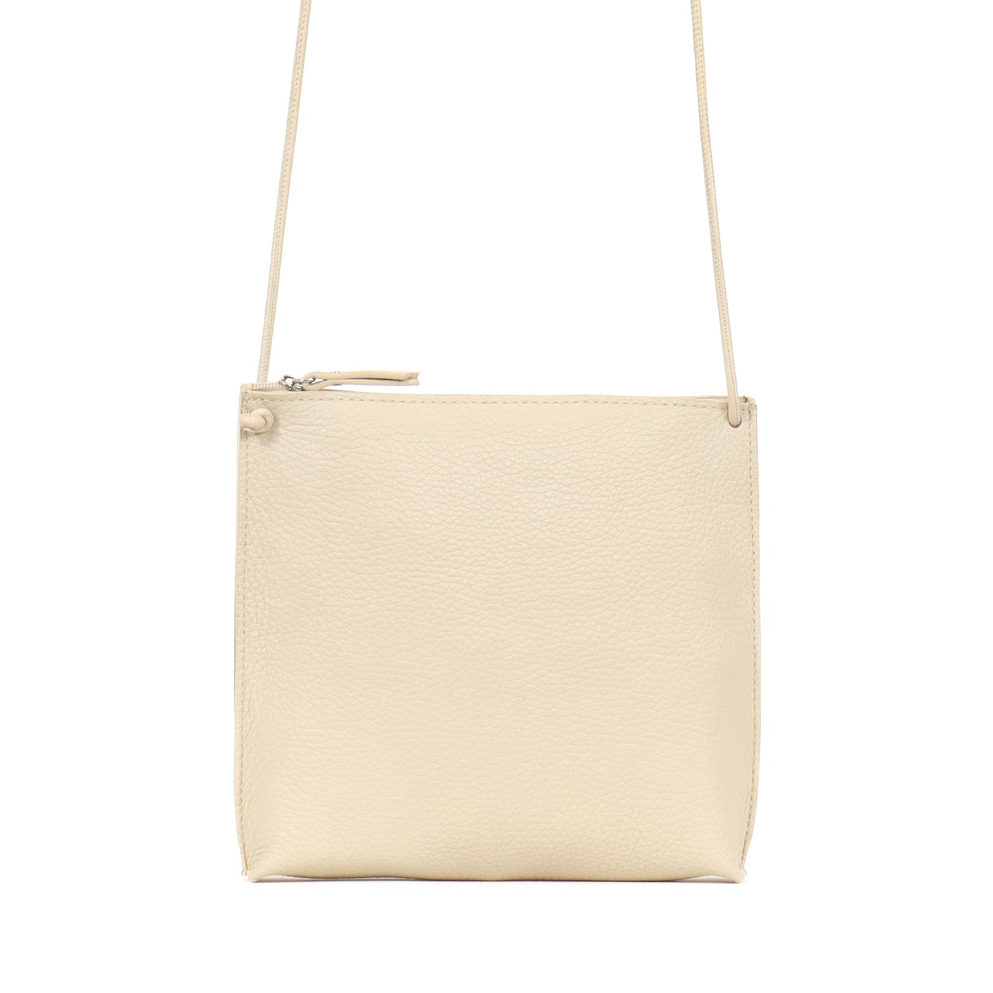 STRAPPY POUCH EGGSHELL PEBBLED CALF