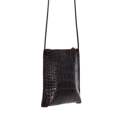 STRAPPY POUCH ESPRESSO EMBOSSED GATOR