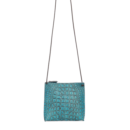 STRAPPY POUCH FOUNTAIN EMBOSSED CROC