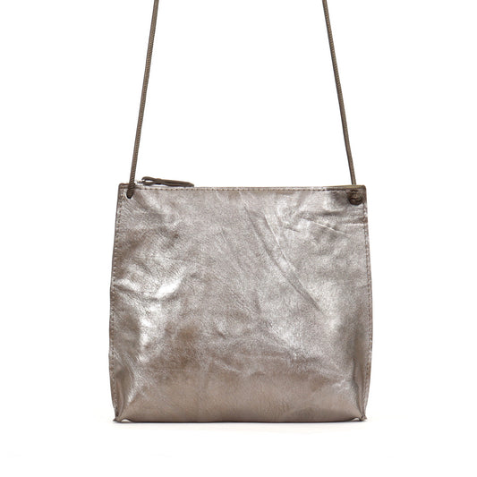 STRAPPY POUCH LIQUID METAL SHEEPSKIN
