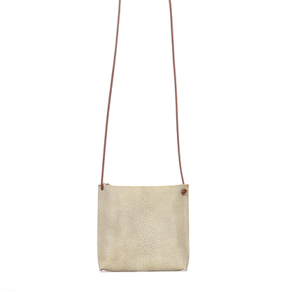 STRAPPY POUCH MOSS SHAGREEN