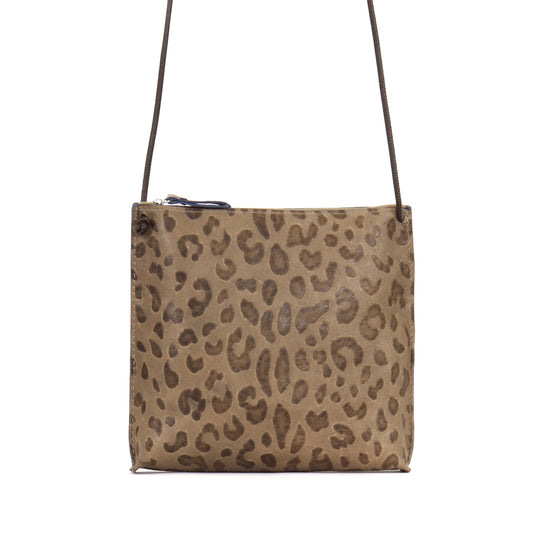 STRAPPY POUCH MUSHROOM EMBOSSED LEOPARD