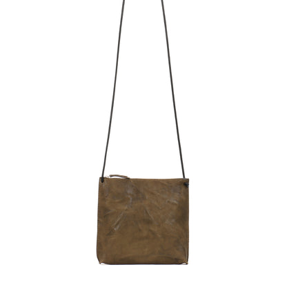 STRAPPY POUCH OLIVE RUMPLED SHEEPSKIN