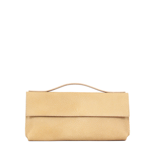 TOP HANDLE CLUTCH MAIZE SHAGREEN