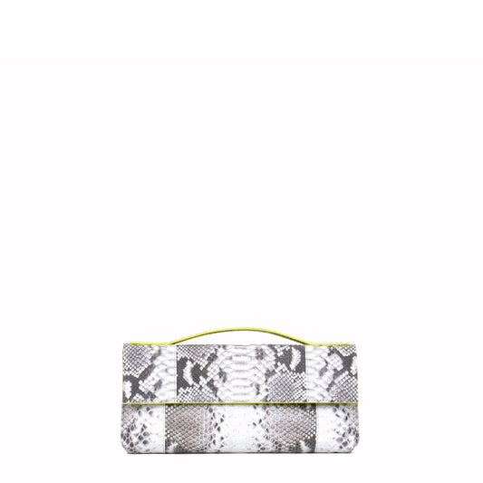 TOP HANDLE CLUTCH NATURAL PYTHON