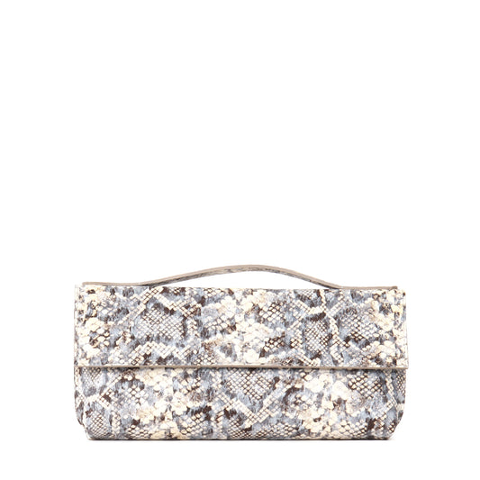 TOP HANDLE CLUTCH PASHMINA SNAKE PRINT
