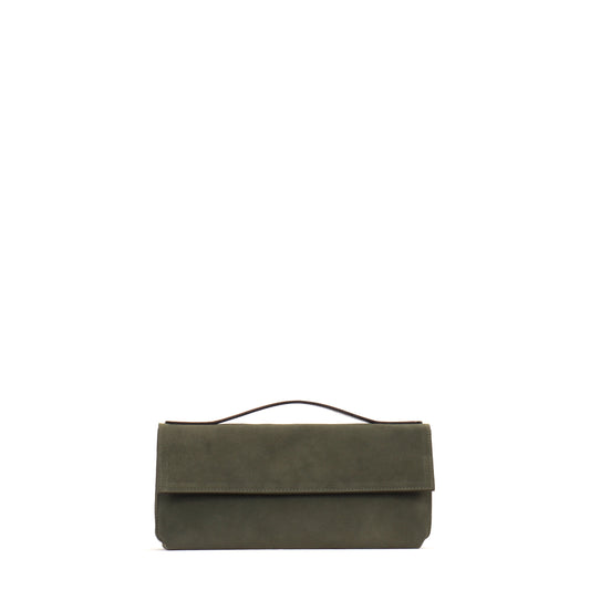 TOP HANDLE CLUTCH POPLAR SUEDE
