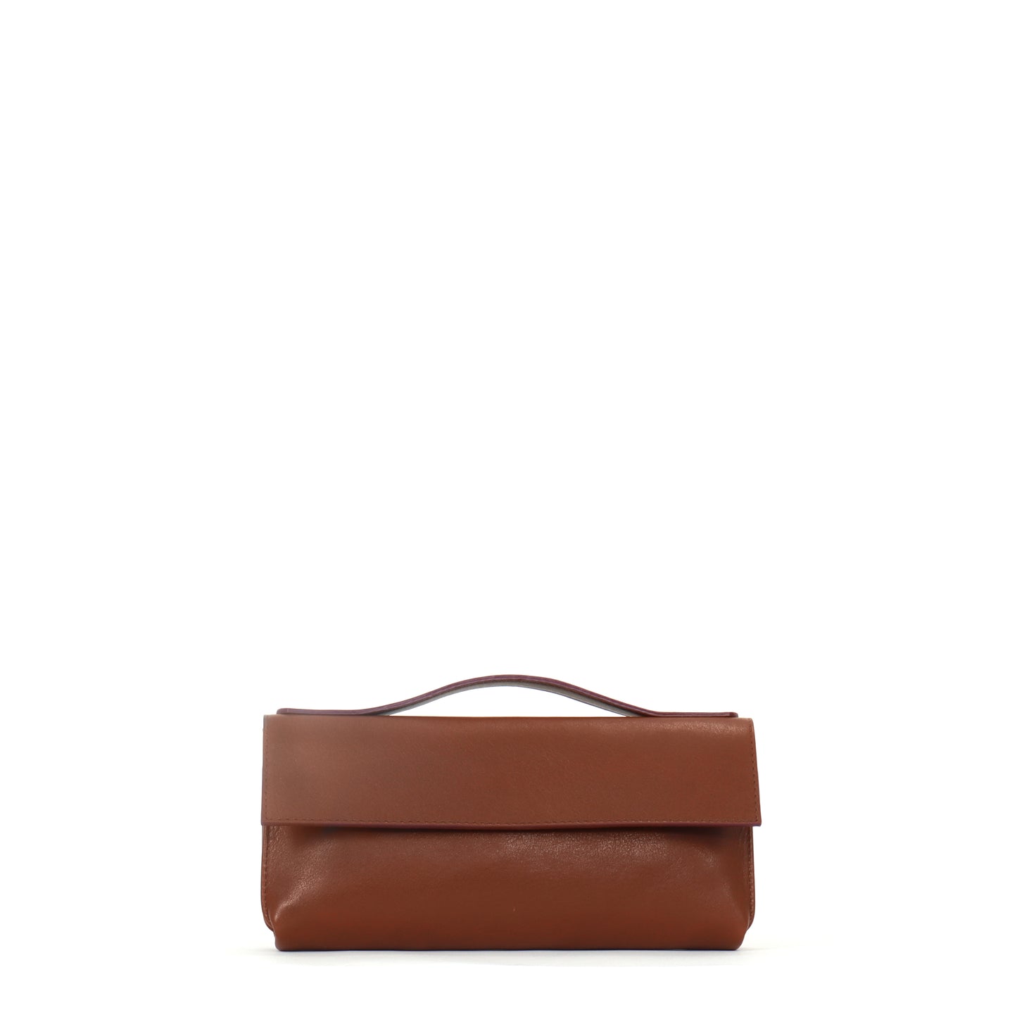 TOP HANDLE CLUTCH SADDLE ITALIAN LAMB