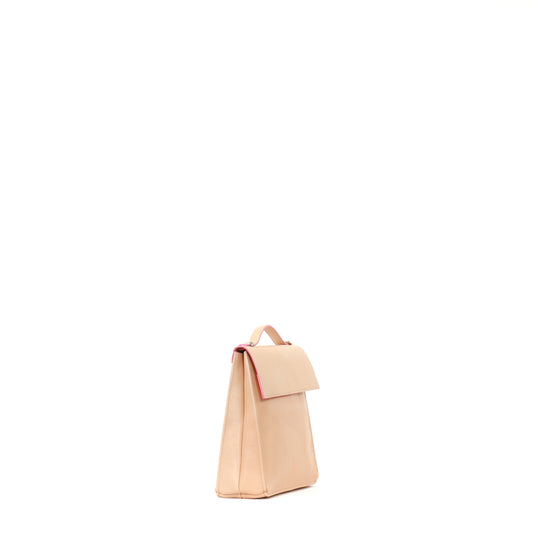 TOP HANDLE CROSSBODY NUDE ITALIAN LAMB