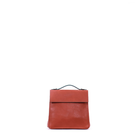 TOP HANDLE CROSSBODY TERRACOTTA ITALIAN LAMB