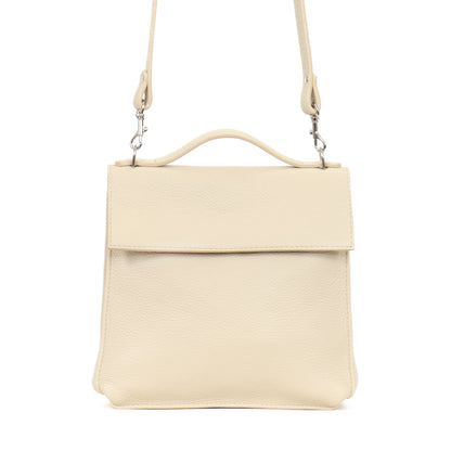 TOP HANDLE CROSSBODY EGGSHELL PEBBLED CALF
