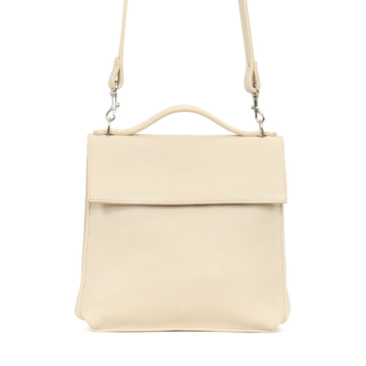 TOP HANDLE CROSSBODY EGGSHELL PEBBLED CALF