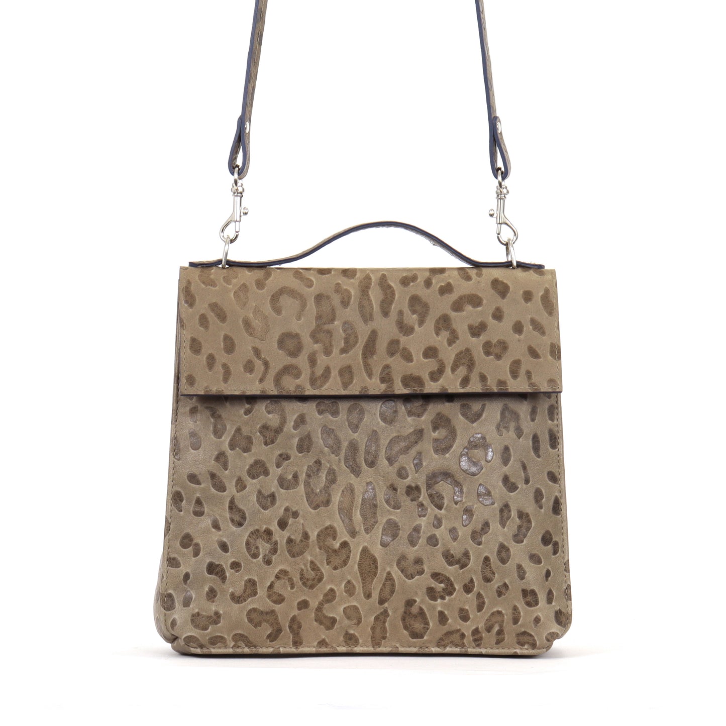 TOP HANDLE CROSSBODY MUSHROOM EMBOSSED LEOPARD