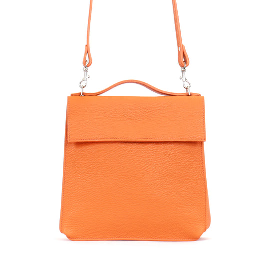 TOP HANDLE CROSSBODY TANGERINE PEBBLED CALF