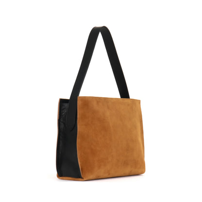 ZIP SHOULDER BAG WHISKEY SUEDE