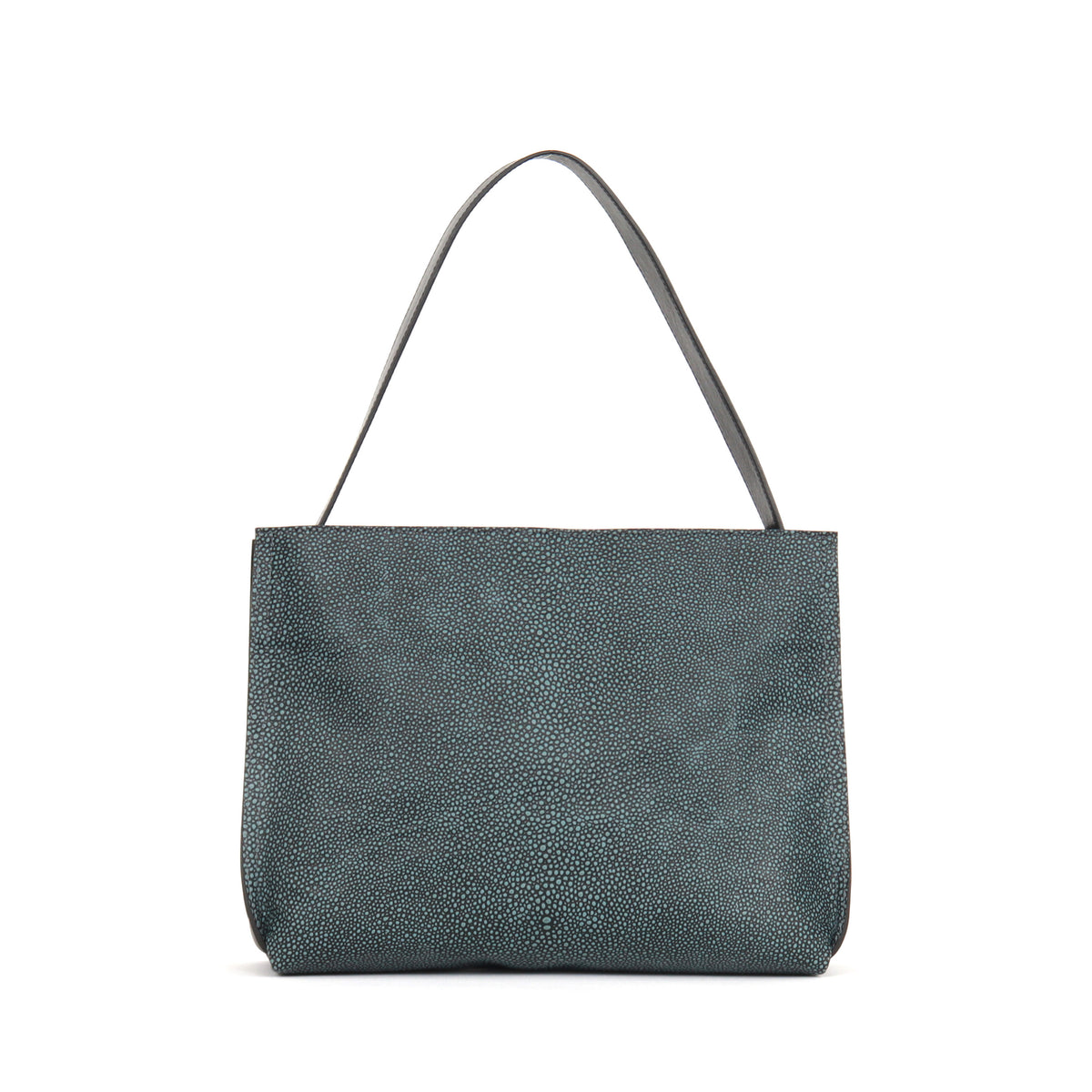 ZIP SHOULDER BAG DENIM SHAGREEN