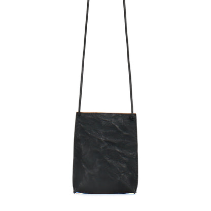 CELL POUCH BLACK RUMPLED SHEEPSKIN